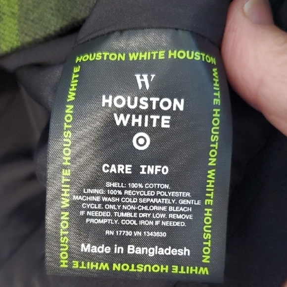 Houston White Green and Black Plaid Lightweight Shirt Jacket Medium - Picture 6 of 14